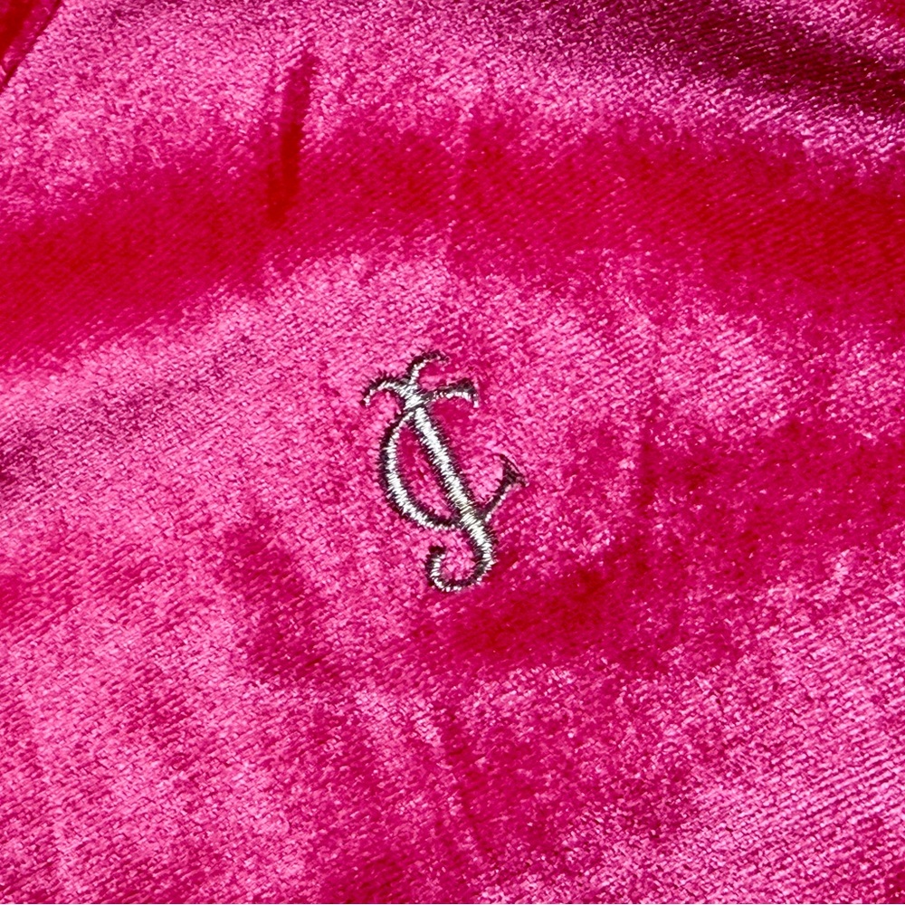 Juicy Couture Girl's Velour Ruffle Dress Bright Rose Size 12/14 Lg Pre-Owned - Picture 4 of 10